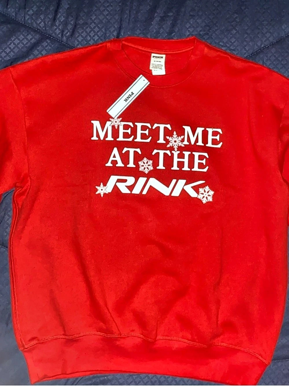 PINK Victoria's Secret Meet Me At The Rink Sweatshirt Red Medium